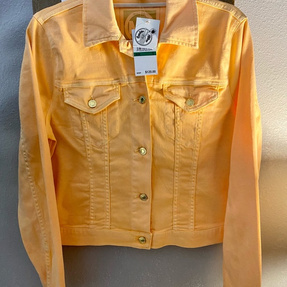 Michael Kors~Denim Jacket in Melon - Picture 2 of 4